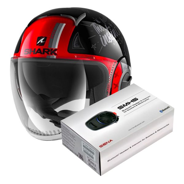 Pack Casco Kit Bluetooth Shark Nano Tribute Mat Rm Kwr Kit