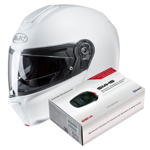 Pack Casco Kit Bluetooth HJC RPHA 90 S Pearl White Kit Bluetooth