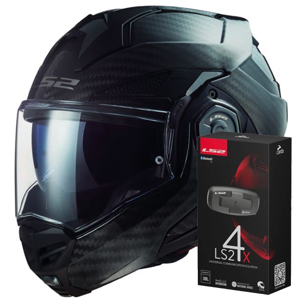 Pack Casco Kit Bluetooth Ls Advant X C Solid Carbon Ff Kit