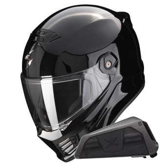 Integral Scorpion Covert FX Solid Black + Kit bluetooth Exo-Com Link-1