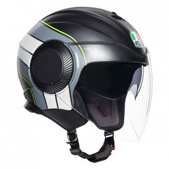 jet AGV Orbyt Brera Negro Mate Gris Amarillo