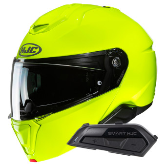 Pack Casco Kit Bluetooth Hjc I Fluorescent Green Kit Bluetooth