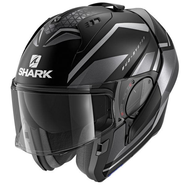 Casco Modular Shark Evo-ES KEDJE en Negro/Rojo mate