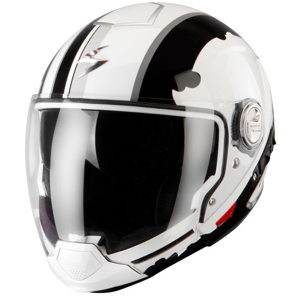 Casco moto Scorpion EXO 300 Air Gunner Blanco Negro Al Mejor Precio ...