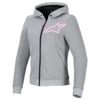 Cazadora moto Alpinestars Stella Chrome V2 Sport Gris Brezo Rosa Fluo