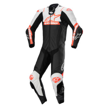 Mono Moto Cuero Alpinestars Missile V2 Ward 1PC Black White Red Fluo