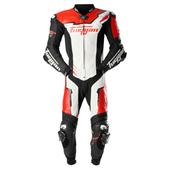 Mono Moto Cuero Furygan Eclipse X Kevlar Negro Rojo Blanco